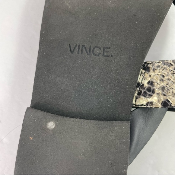 VINCE. Black Snakeskin Flip Flop Thong Sandals‎ - Picture 14 of 16